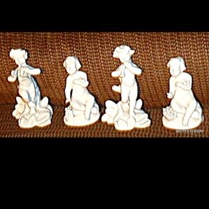 MCM Italian art pottery angel cherub figurines Hollywood Regency 1960s ITALY